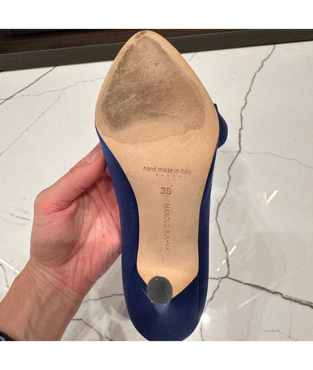 MANOLO BLAHNIK Темно-синие туфли, фото 5