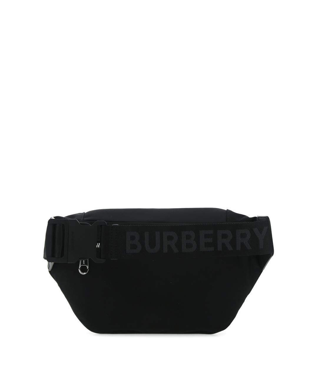 BURBERRY Черная синтетическая поясная сумка, фото 3