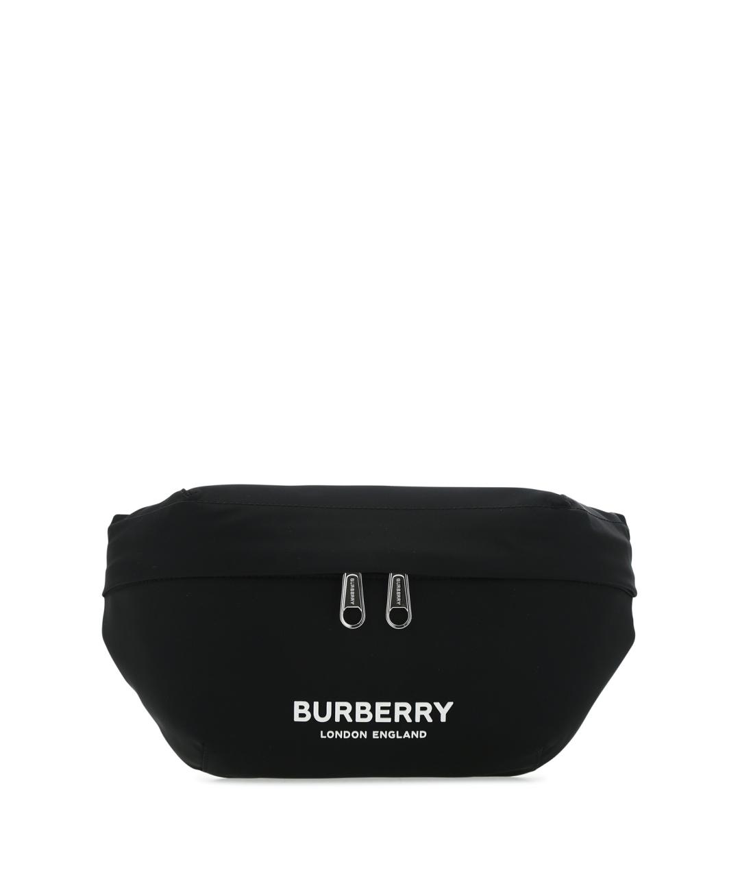 BURBERRY Черная синтетическая поясная сумка, фото 1