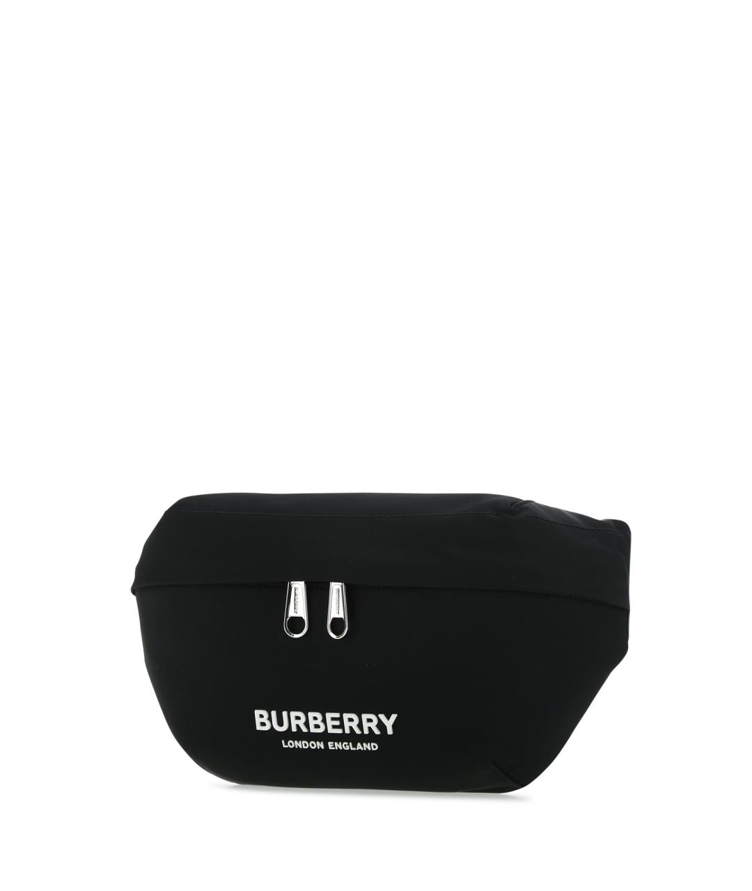 BURBERRY Черная синтетическая поясная сумка, фото 2