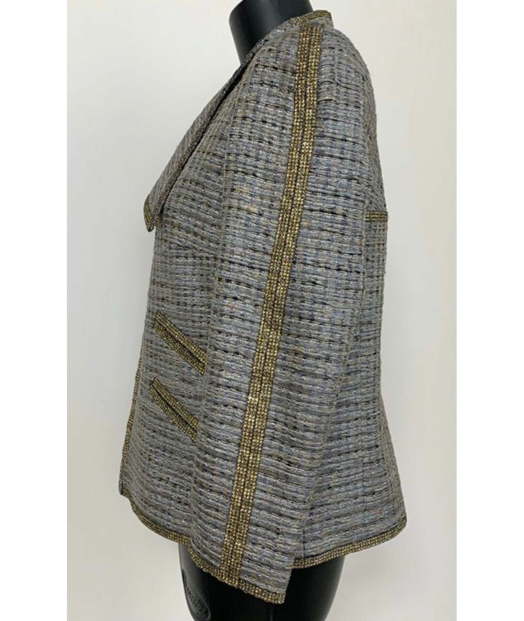 CHANEL Серый полиамидовый жакет/пиджак, фото 2