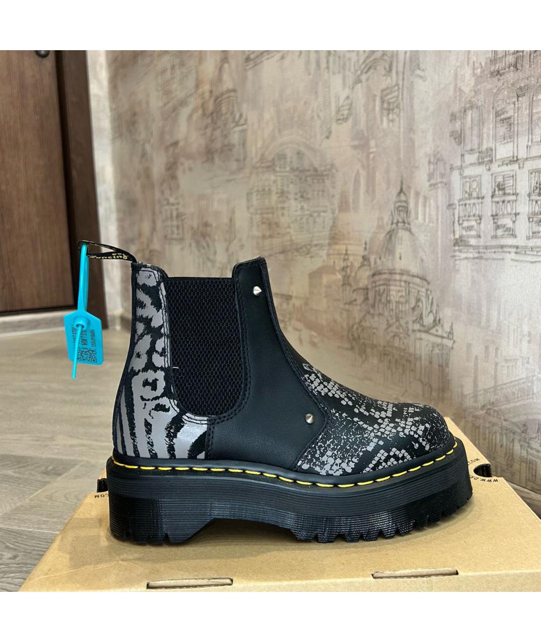 DR. MARTENS Черные ботинки из искусственной кожи, фото 6