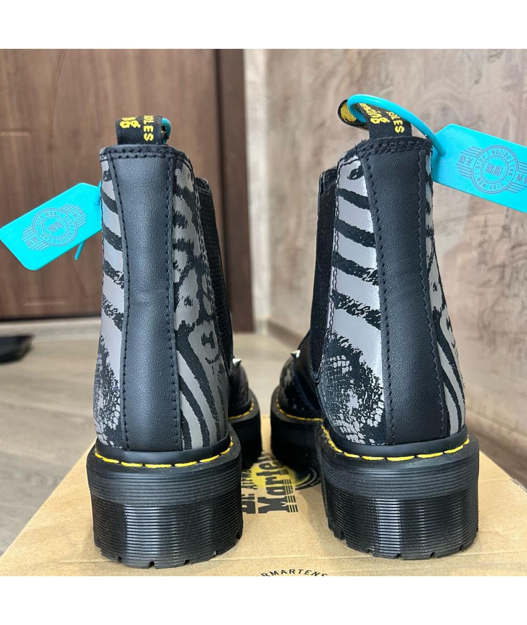 DR. MARTENS Черные ботинки из искусственной кожи, фото 4