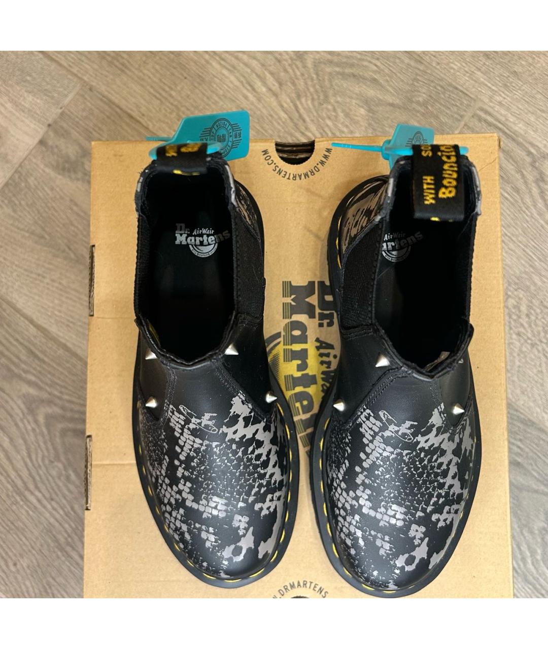 DR. MARTENS Черные ботинки из искусственной кожи, фото 3