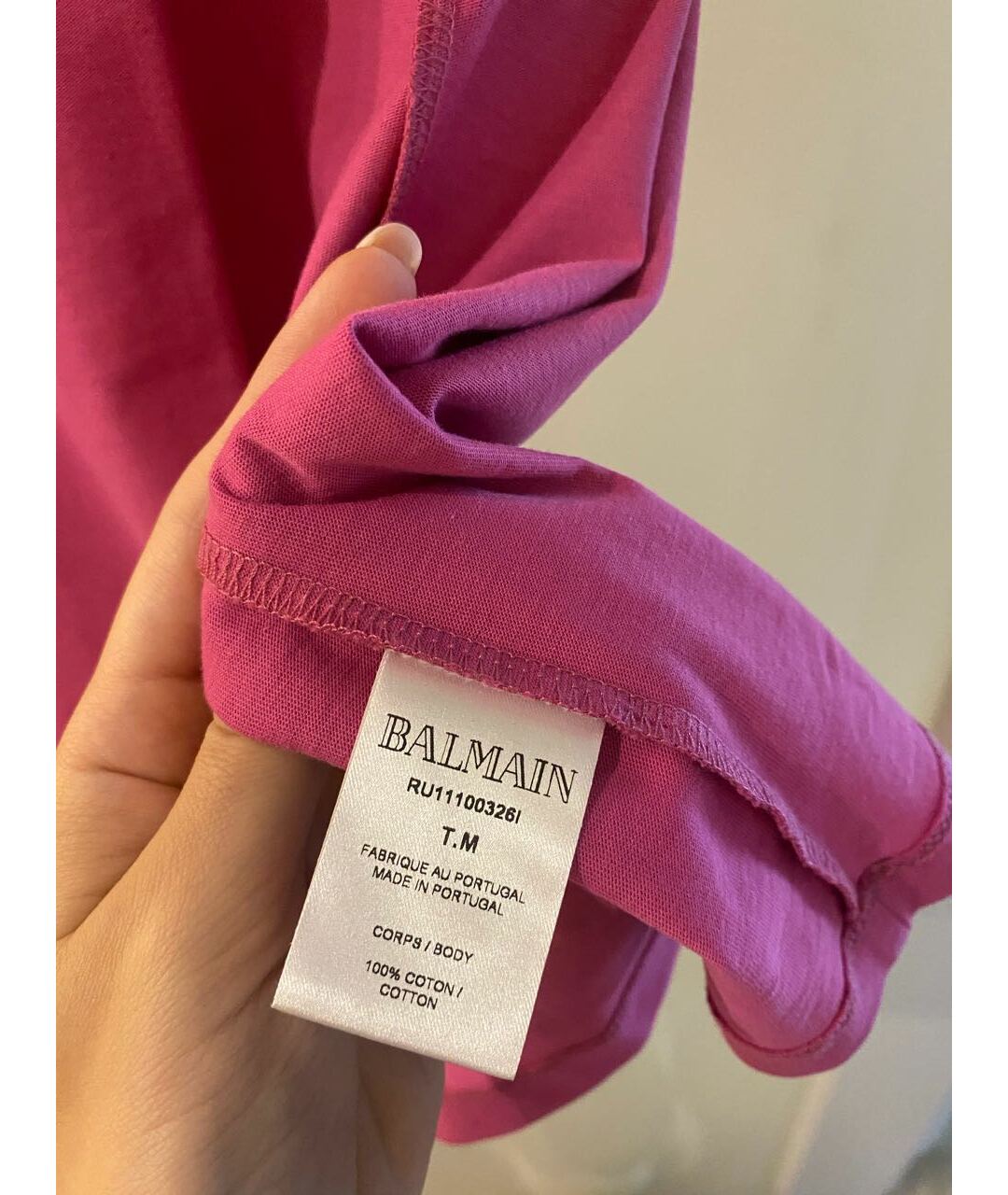 BALMAIN Розовая хлопковая футболка, фото 6