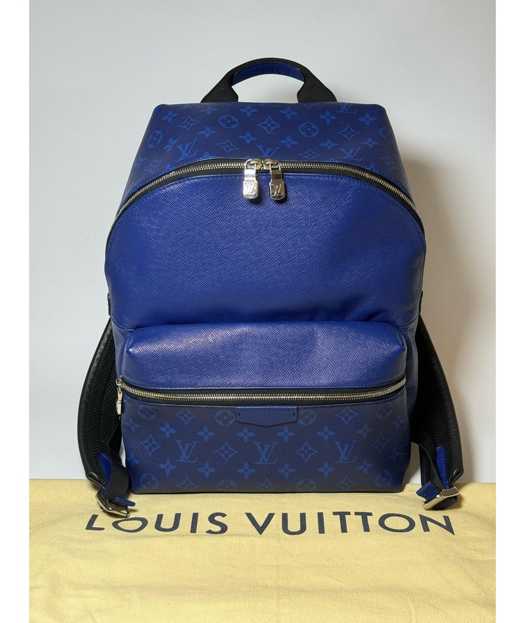 LOUIS VUITTON Синий кожаный рюкзак, фото 9