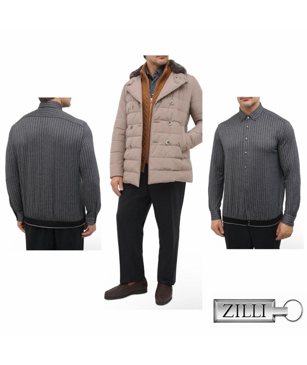 ZILLI Серая классическая рубашка, фото 4