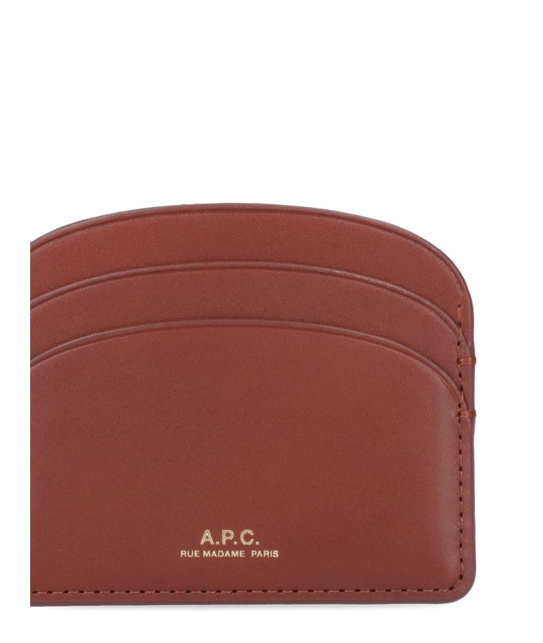 A.P.C. Коричневый кожаный кардхолдер, фото 3