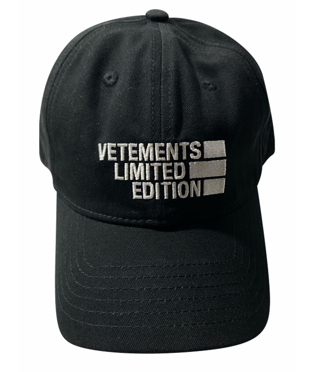 VETEMENTS Черная хлопковая кепка/бейсболка, фото 1