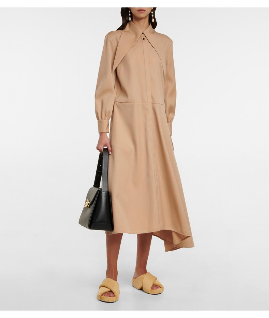 JIL SANDER Бежевое повседневное платье, фото 5