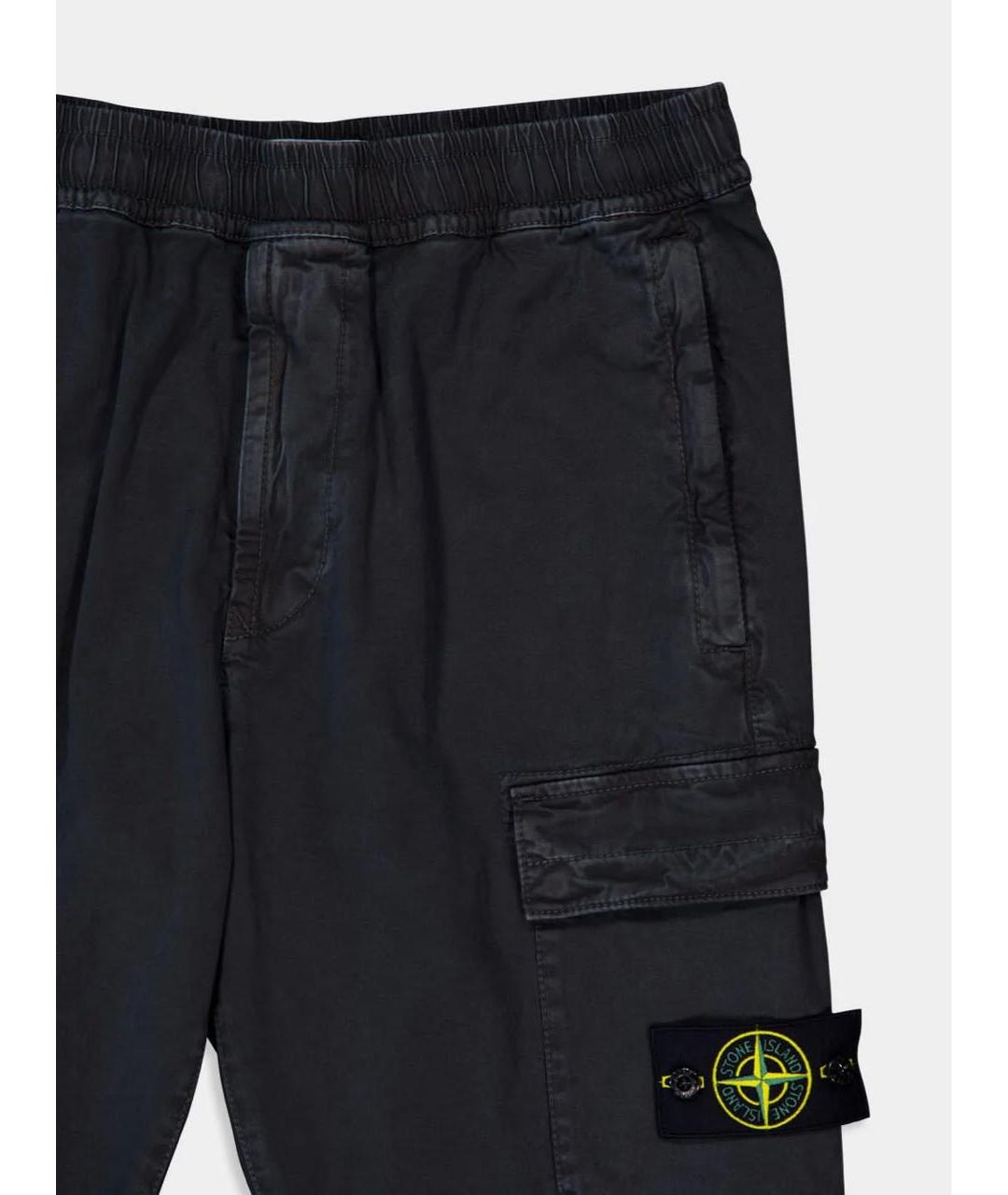 STONE ISLAND Антрацитовые хлопковые повседневные брюки, фото 3