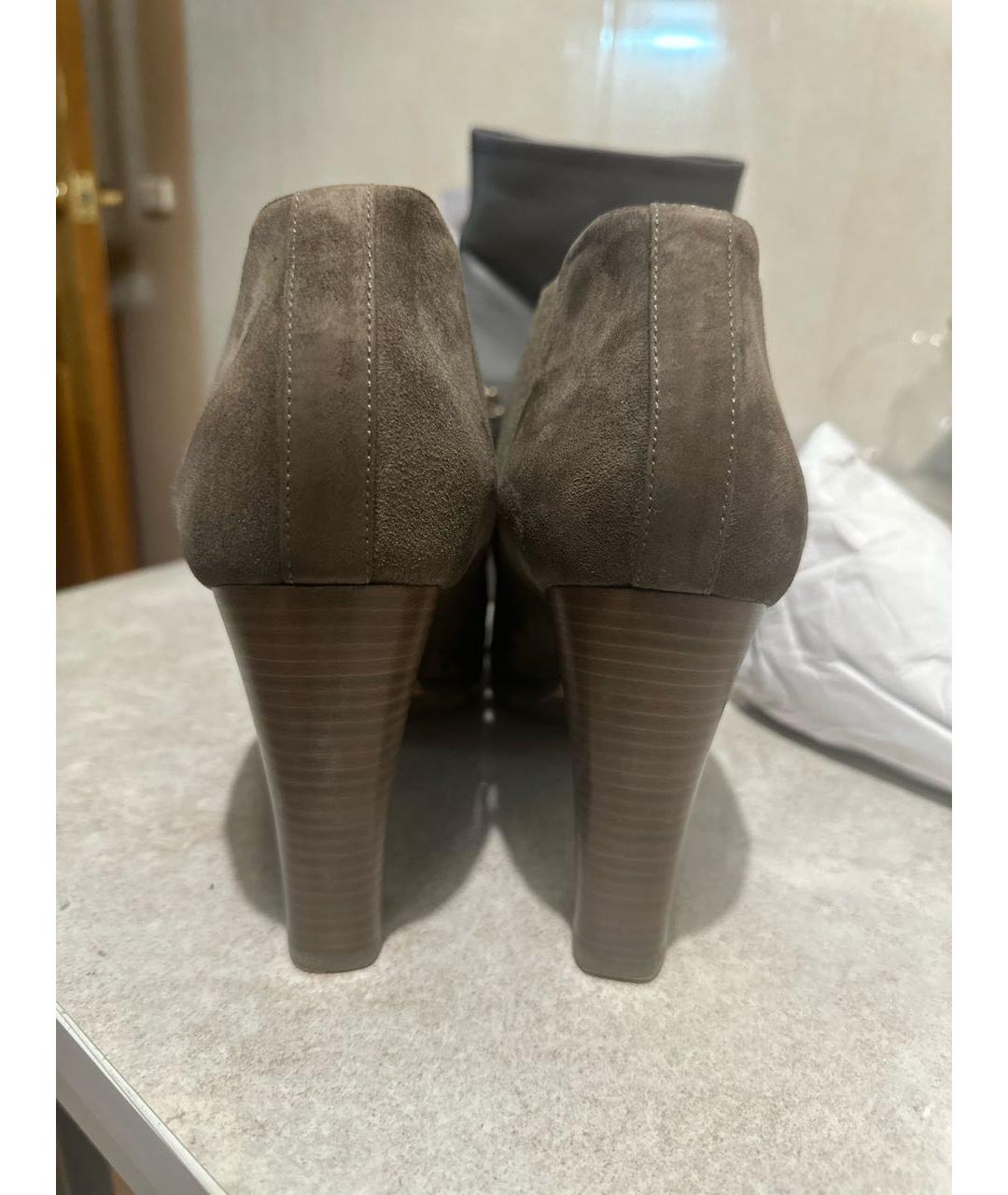 LORO PIANA Коричневые замшевые ботильоны, фото 4