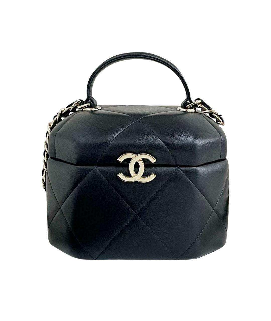 CHANEL Черная кожаная сумка с короткими ручками, фото 1