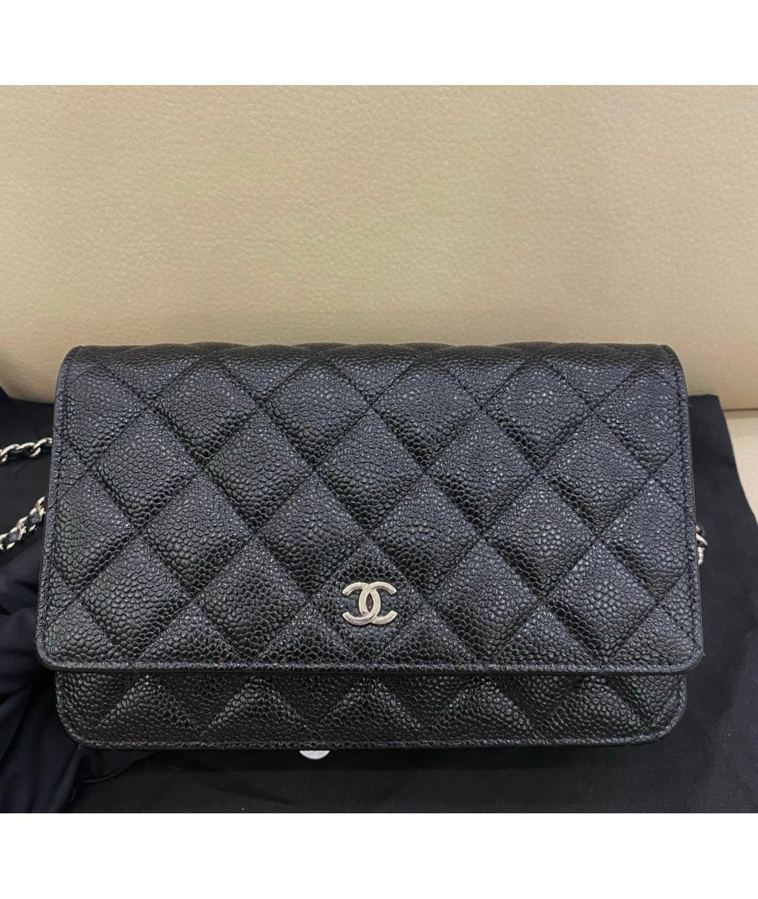 CHANEL Черная кожаная сумка через плечо, фото 2