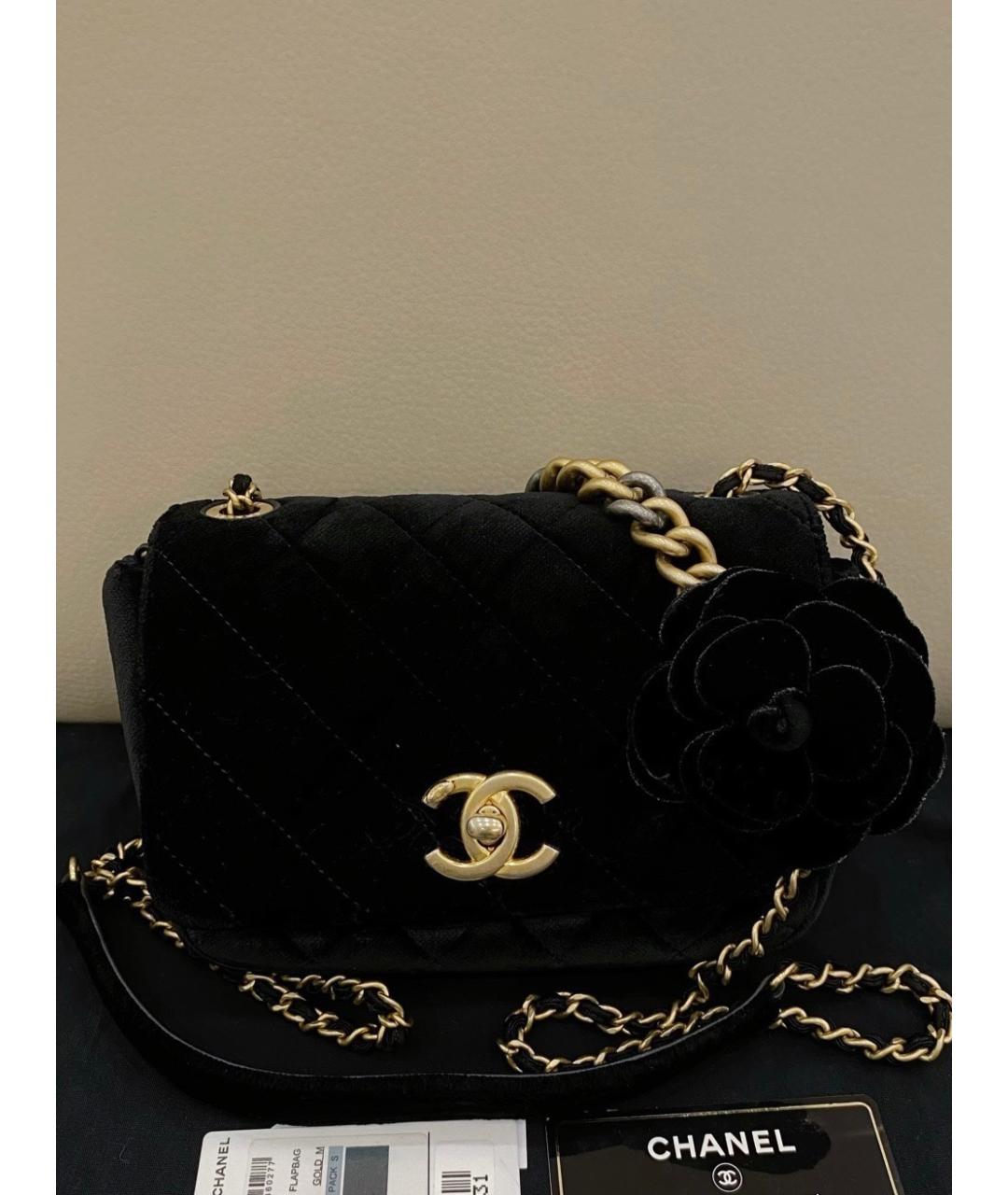 CHANEL Черная бархатная сумка через плечо, фото 8