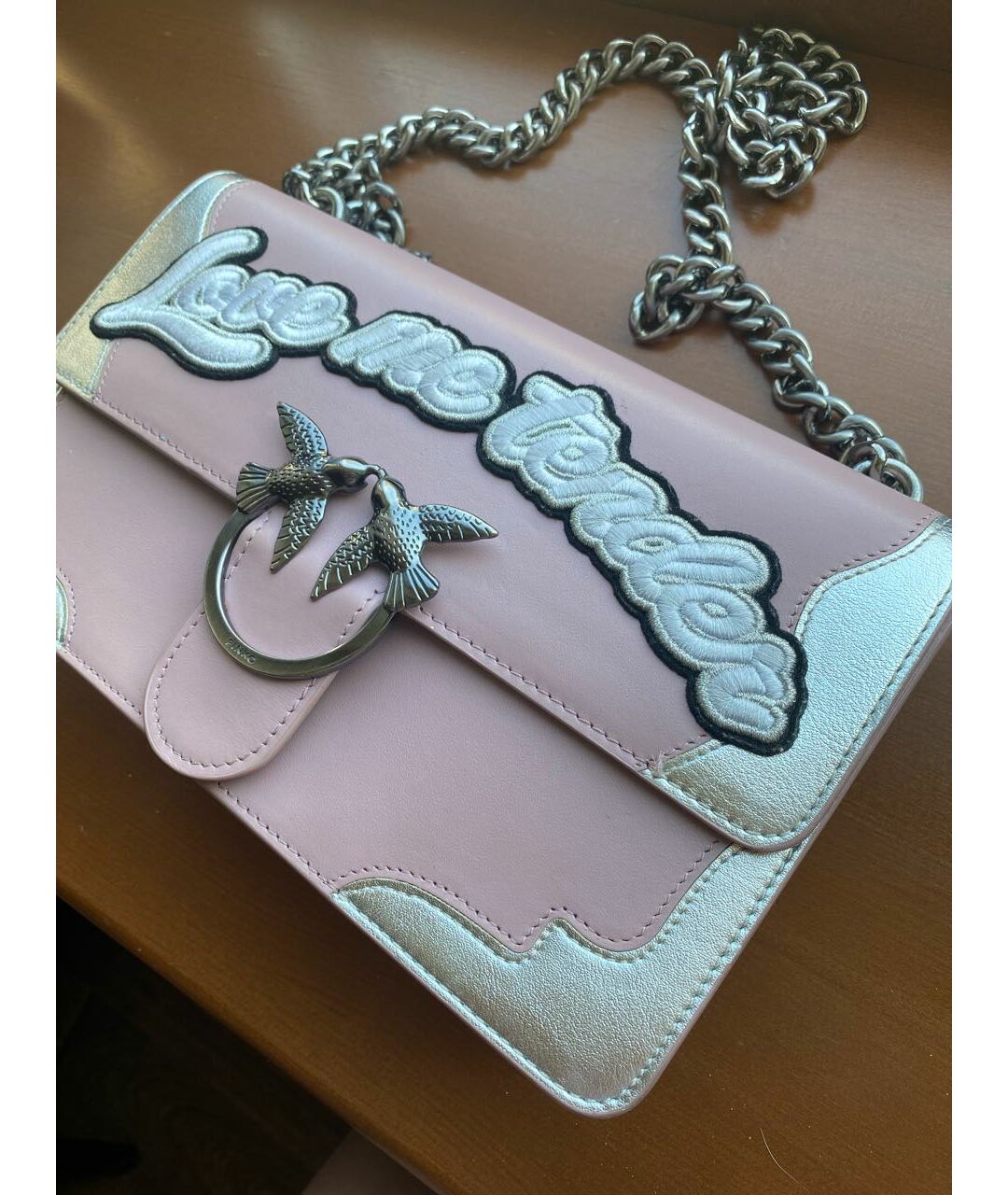 PINKO Розовая кожаная сумка тоут, фото 3