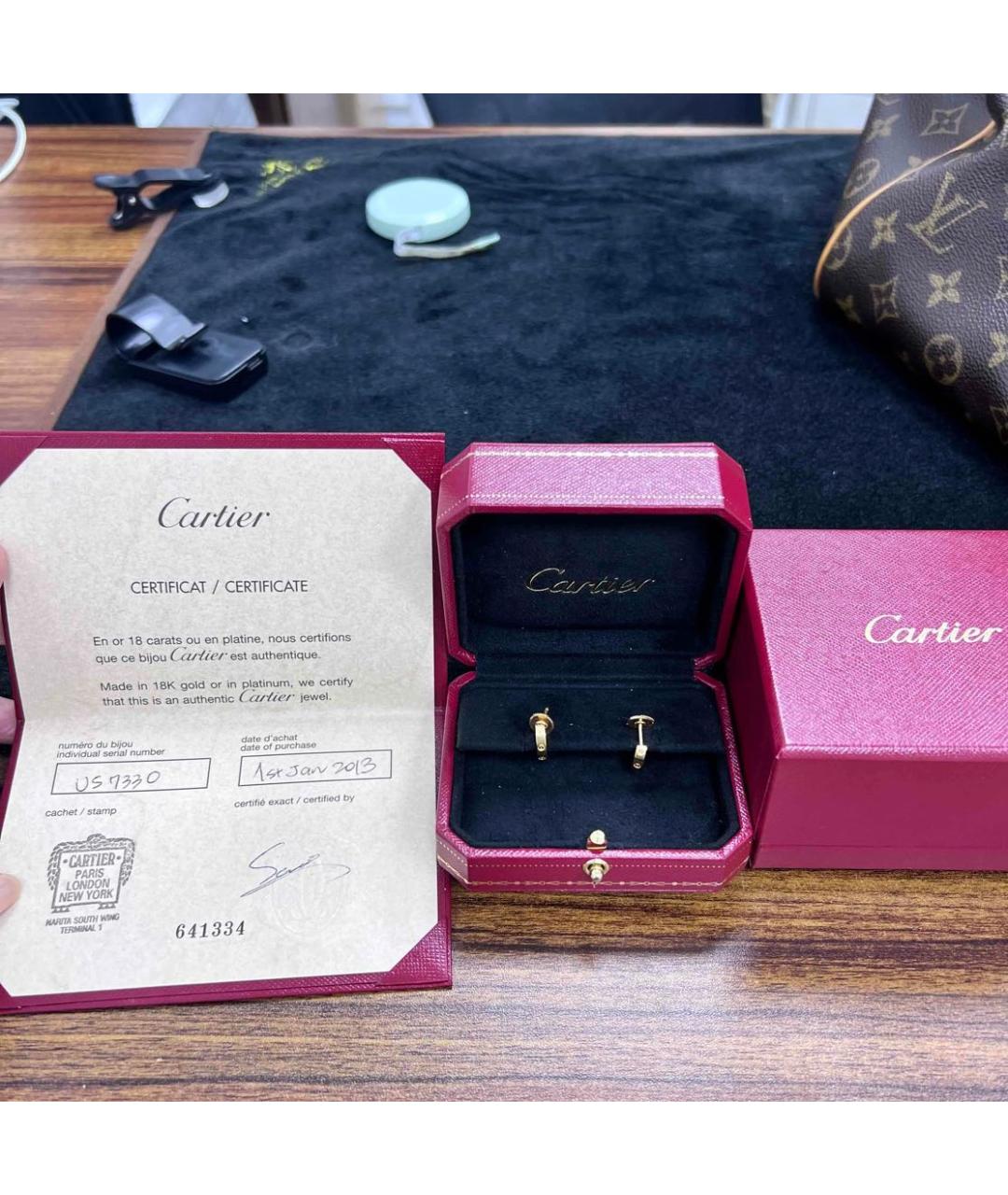 CARTIER Золотые серьги из желтого золота, фото 4