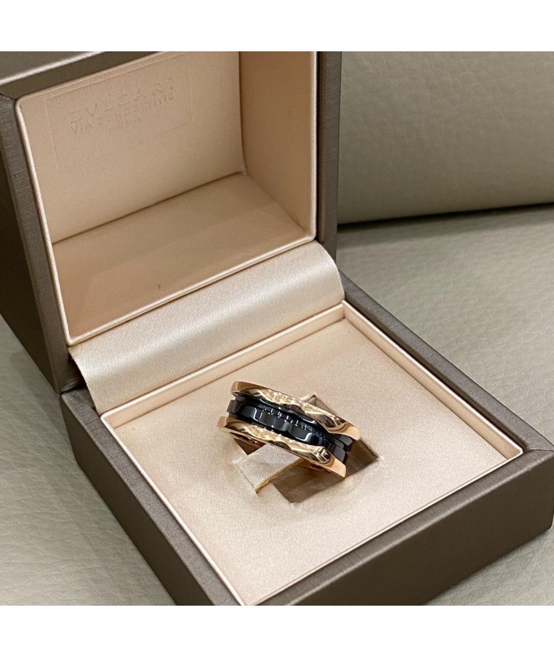 BVLGARI Черное кольцо из розового золота, фото 3