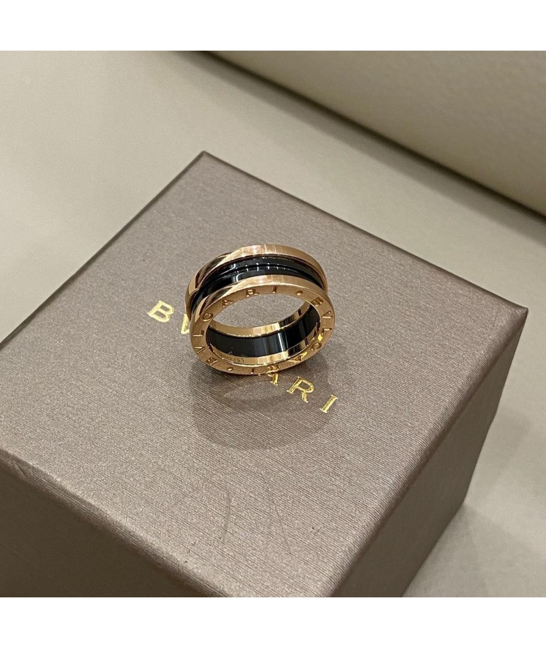 BVLGARI Черное кольцо из розового золота, фото 5
