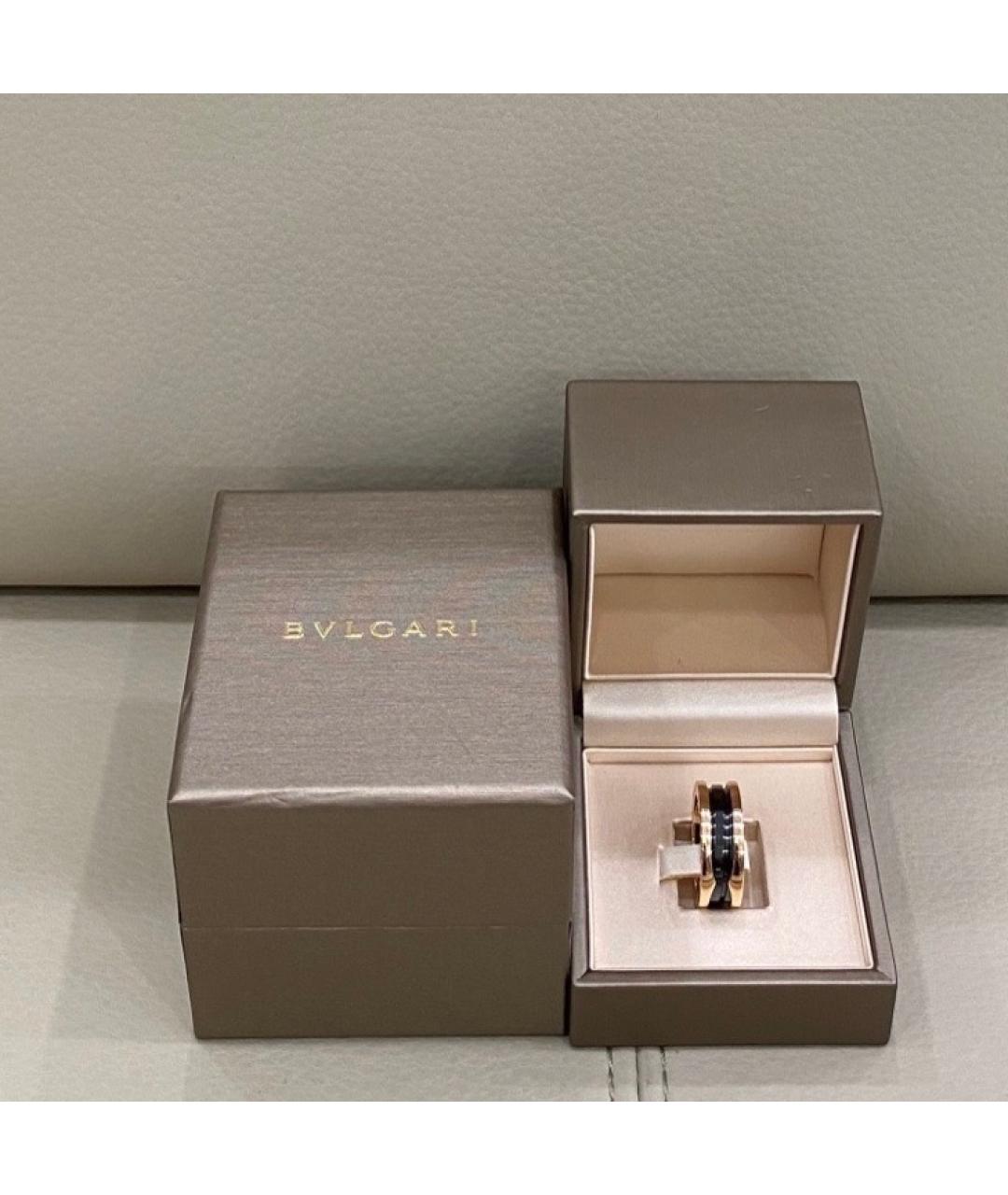 BVLGARI Черное кольцо из розового золота, фото 2