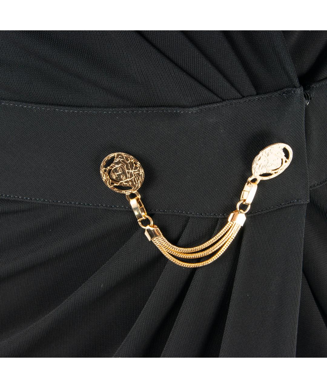 VERSACE Черное вискозное вечернее платье, фото 2