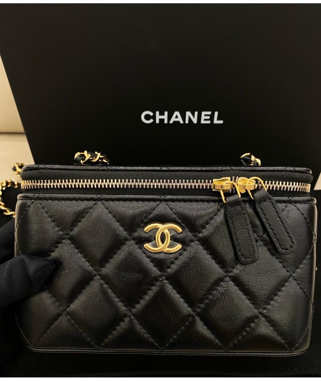 CHANEL Черная кожаная сумка через плечо, фото 3