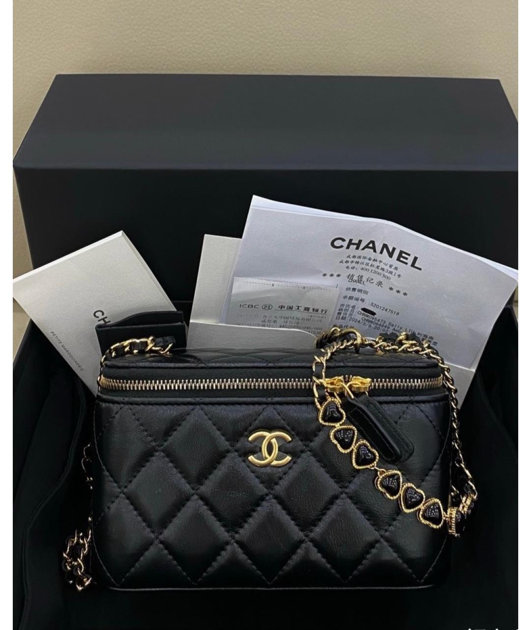 CHANEL Черная кожаная сумка через плечо, фото 2