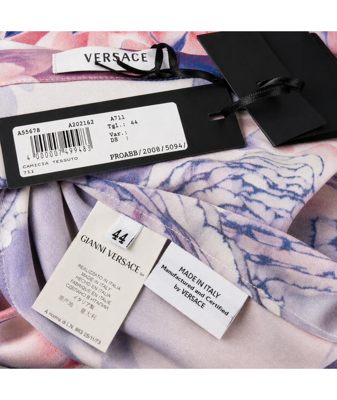 VERSACE Мульти шелковая блузы, фото 4