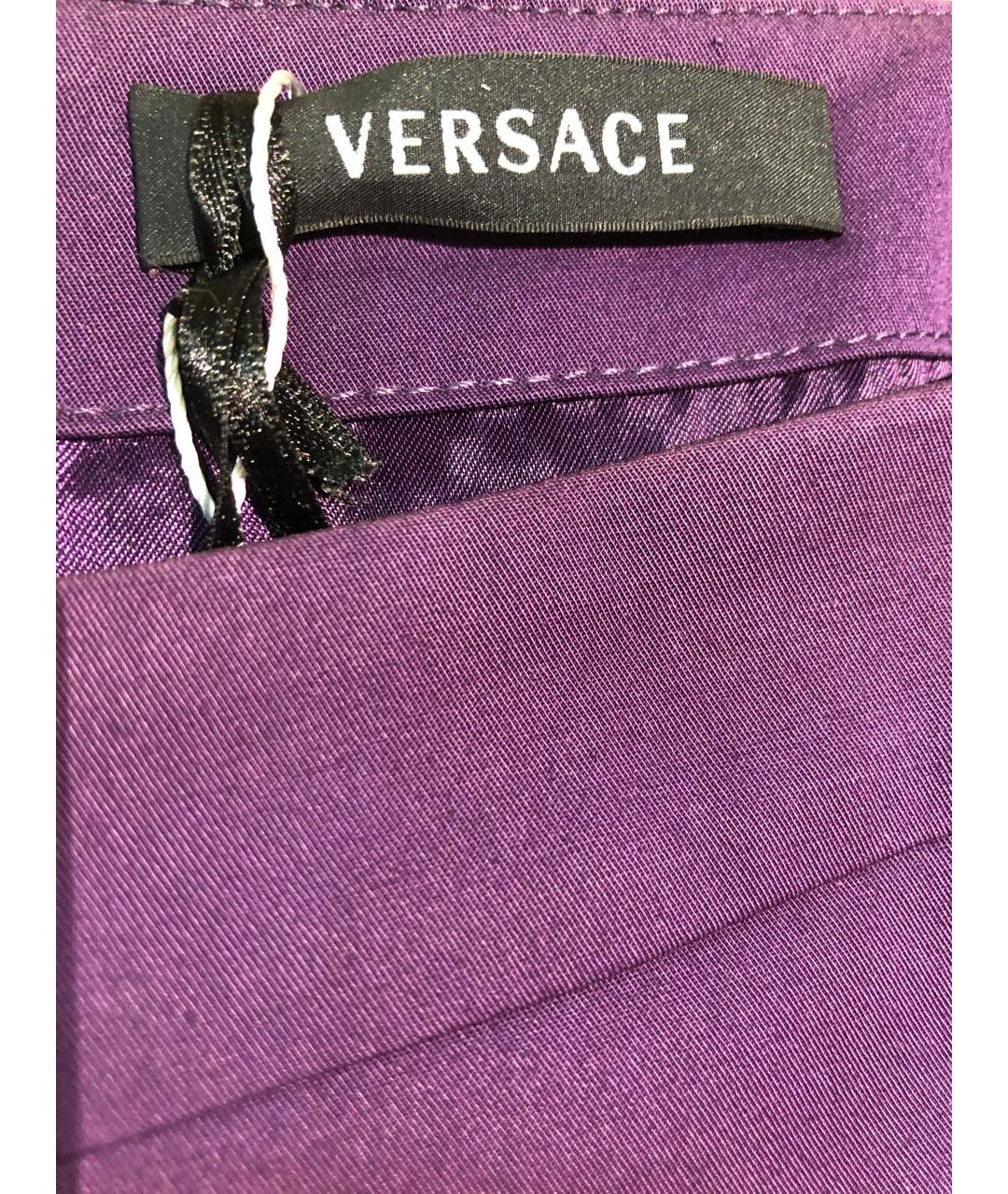 VERSACE Фиолетовая хлопковая юбка миди, фото 4