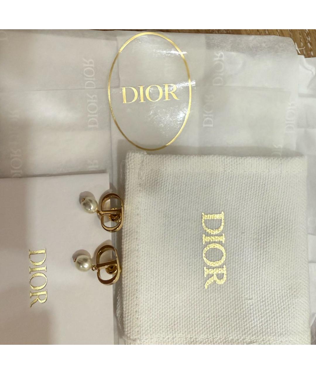 CHRISTIAN DIOR Золотые жемчужные серьги, фото 4