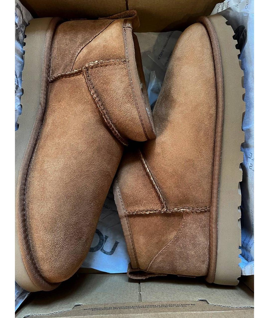 UGG AUSTRALIA Коричневые замшевые полусапоги, фото 5