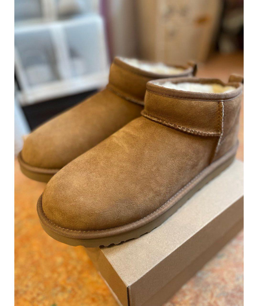 UGG AUSTRALIA Коричневые замшевые полусапоги, фото 2