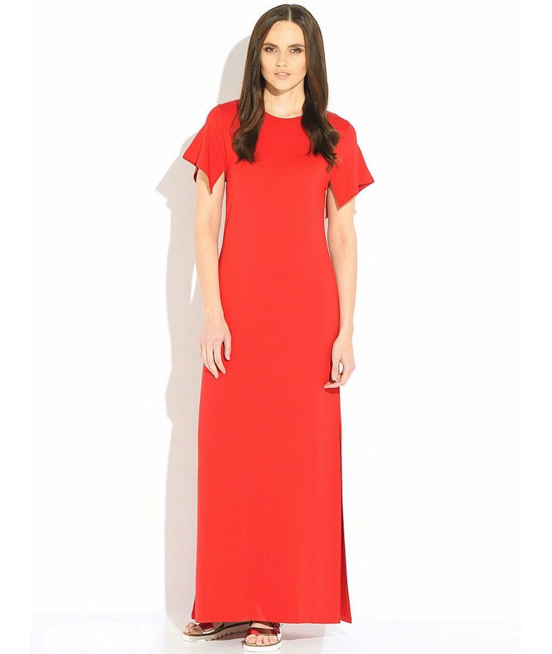 STEFANEL Красное вискозное повседневное платье, фото 2