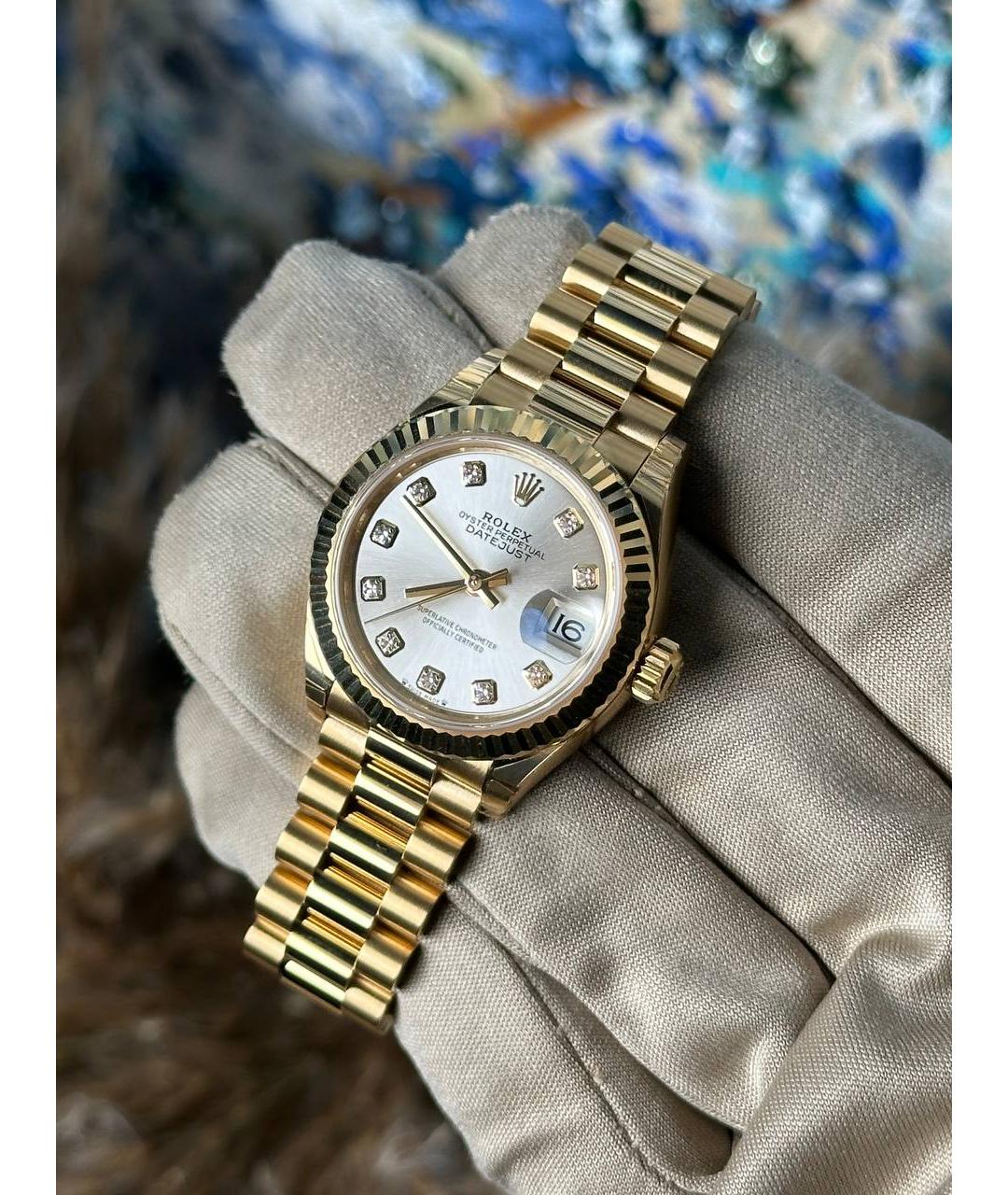 ROLEX Серебряные часы из желтого золота, фото 2