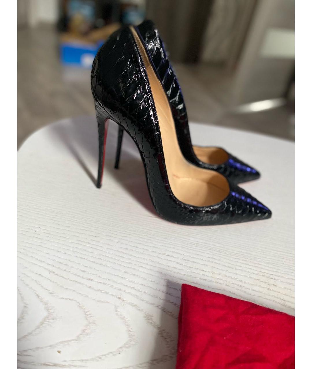 CHRISTIAN LOUBOUTIN Черные туфли из экзотической кожи, фото 5