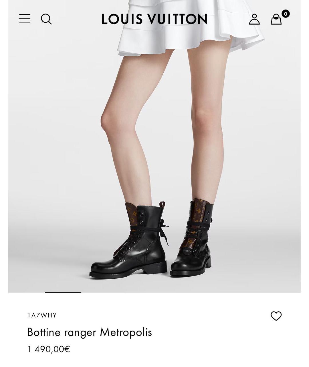 LOUIS VUITTON Черные кожаные ботинки, фото 5