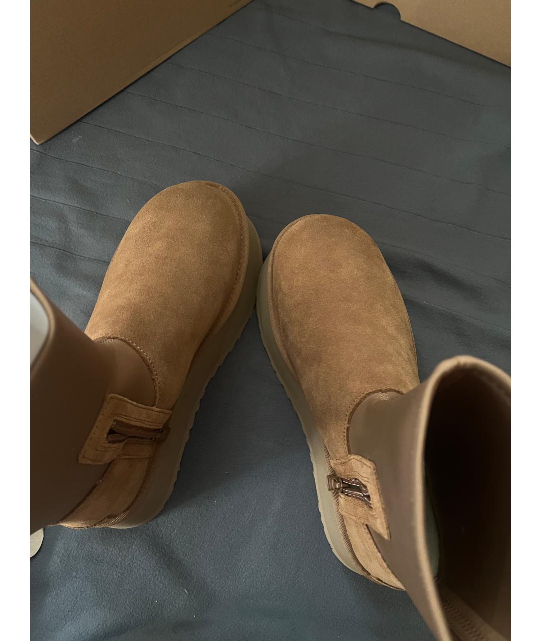 UGG AUSTRALIA Коричневые замшевые сапоги, фото 3