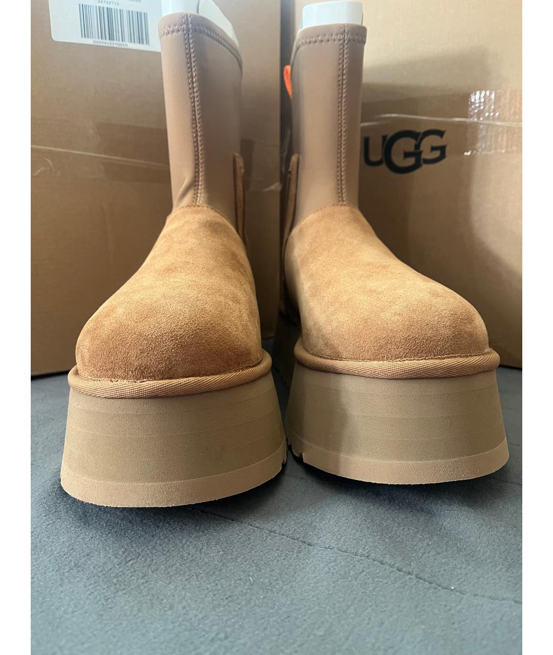 UGG AUSTRALIA Коричневые замшевые сапоги, фото 2