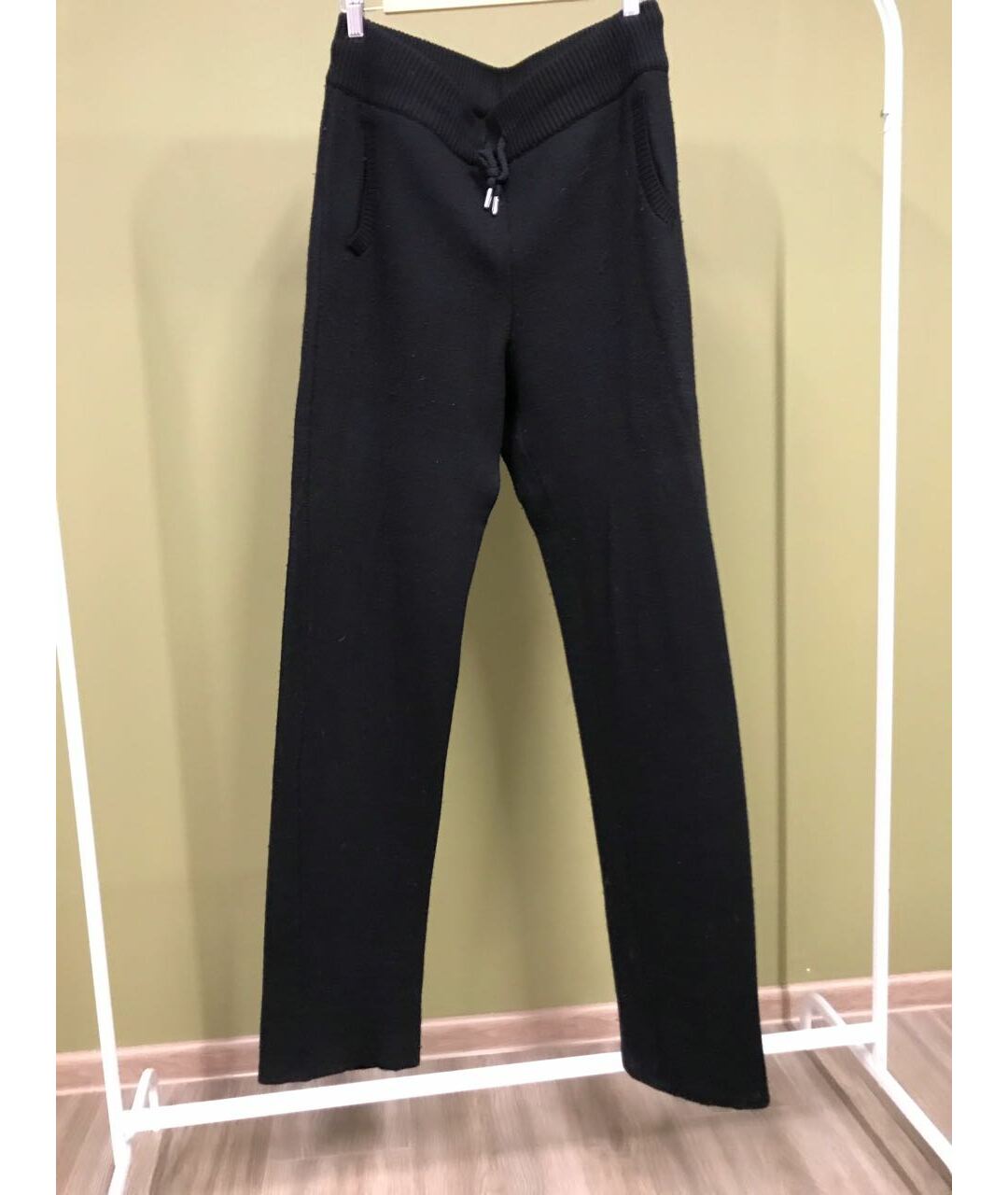 EMPORIO ARMANI Черные шерстяные повседневные брюки, фото 6