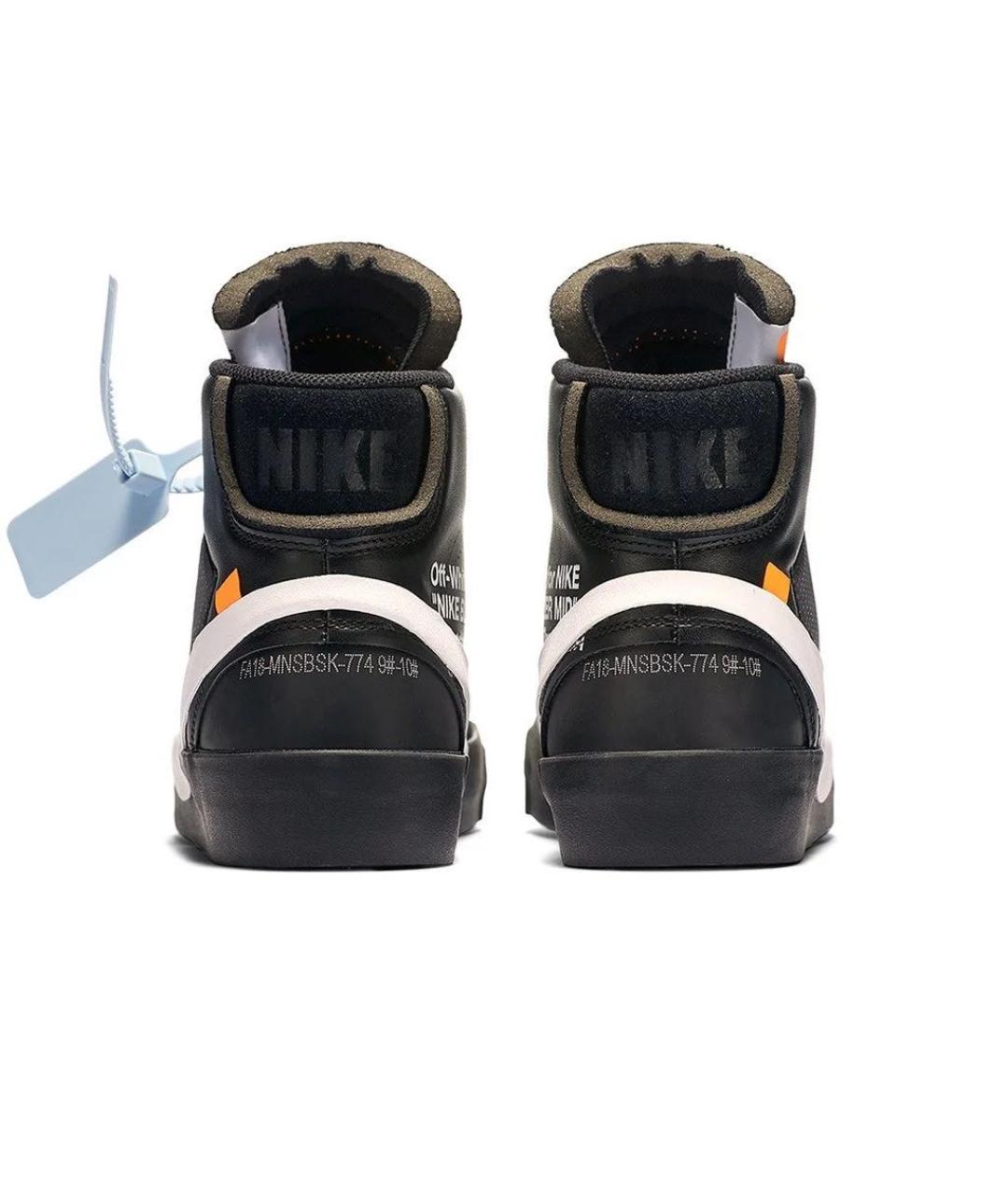 NIKE X OFF-WHITE Черные синтетические высокие кроссовки / кеды, фото 3