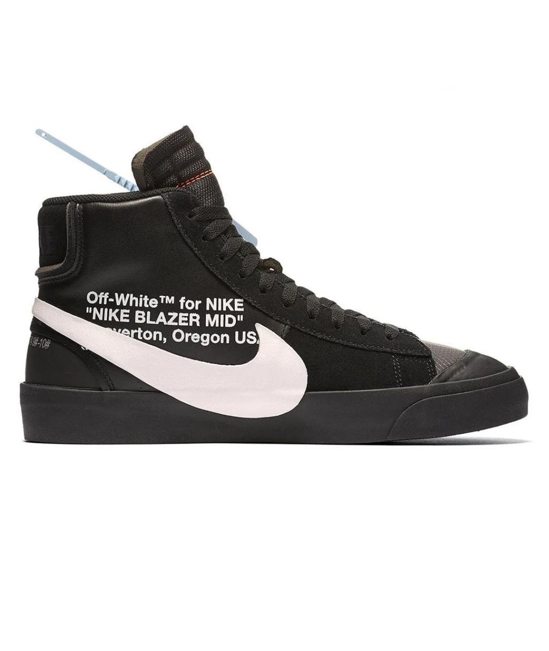 NIKE X OFF-WHITE Черные синтетические высокие кроссовки / кеды, фото 4