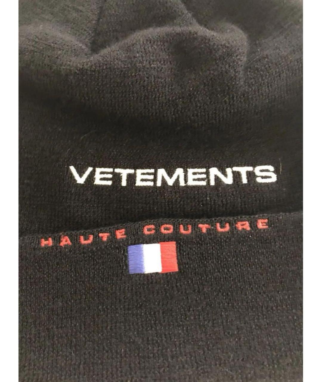 VETEMENTS Черная шерстяная шапка, фото 5