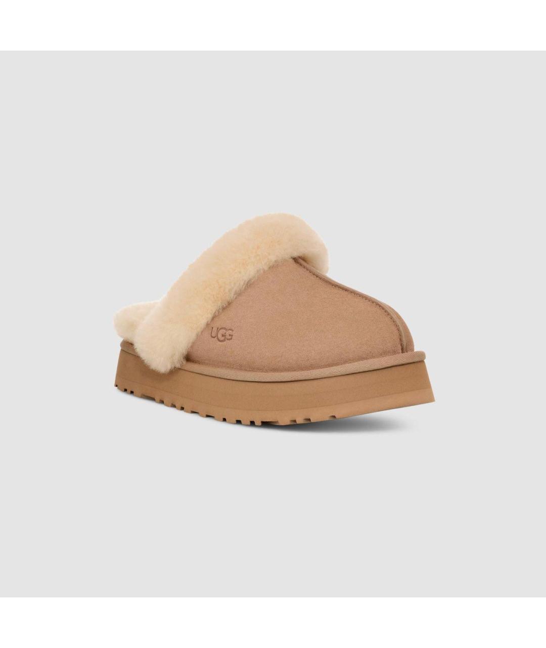 UGG AUSTRALIA Бежевые замшевые сабо, фото 2