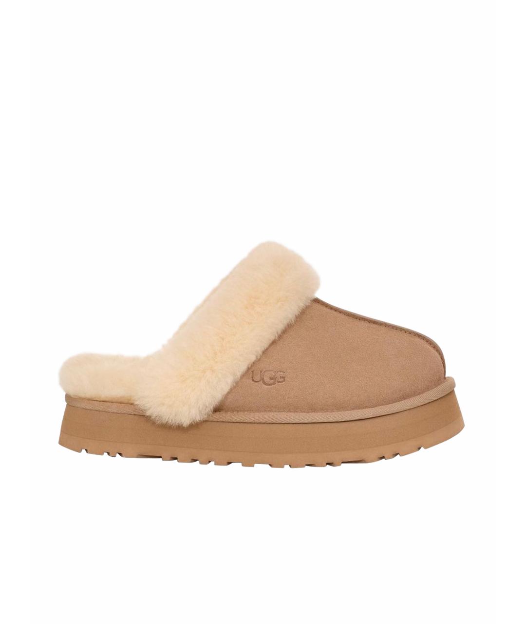 UGG AUSTRALIA Бежевые замшевые сабо, фото 1