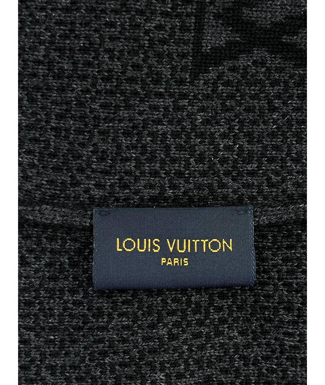 LOUIS VUITTON Черная шерстяная шапка, фото 3