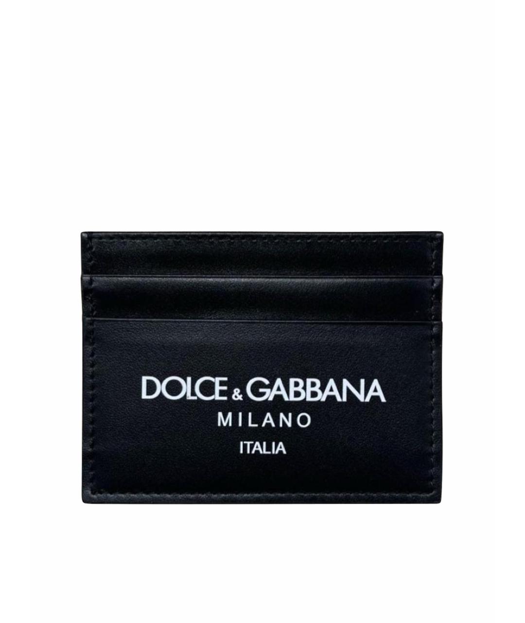 DOLCE&GABBANA Черный кожаный кардхолдер, фото 1