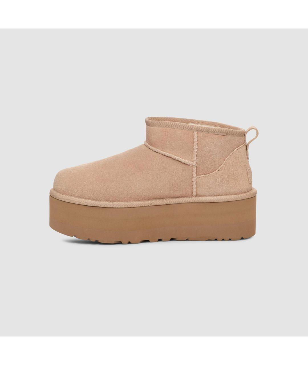 UGG AUSTRALIA Бежевые замшевые ботинки, фото 5