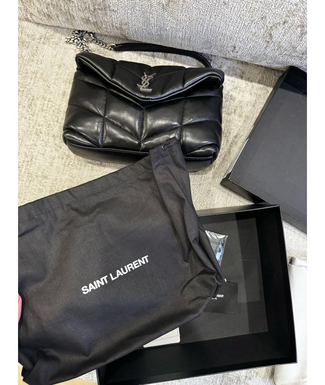 SAINT LAURENT Черная кожаная сумка через плечо, фото 8