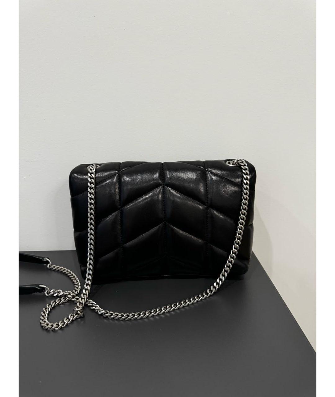 SAINT LAURENT Черная кожаная сумка через плечо, фото 3