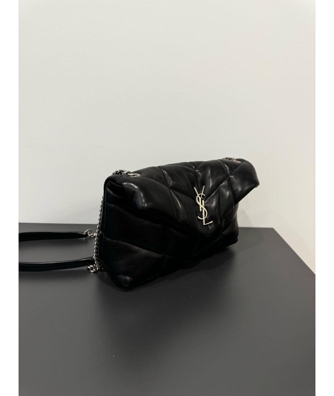 SAINT LAURENT Черная кожаная сумка через плечо, фото 5